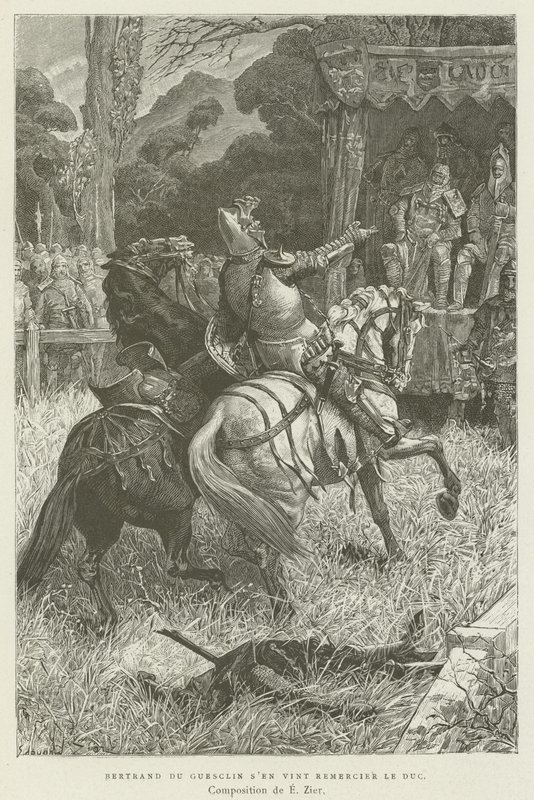 Bertrand du Guesclin venne a ringraziare il duca da French School