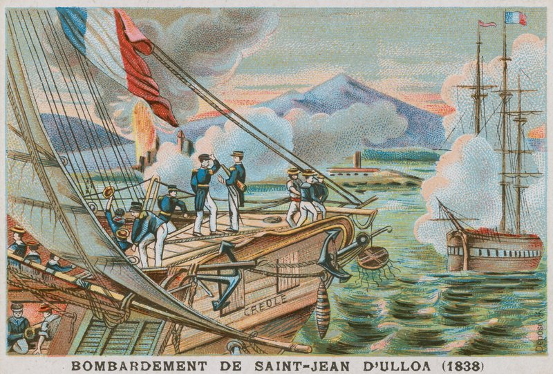 Bombardamento di San Juan de Ulua, Messico, da parte dei francesi, 1838 da French School