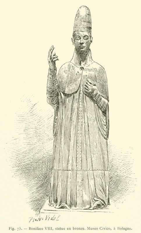 Bonifacio VIII, statua in bronzo, Museo Civico, a Bologna da French School