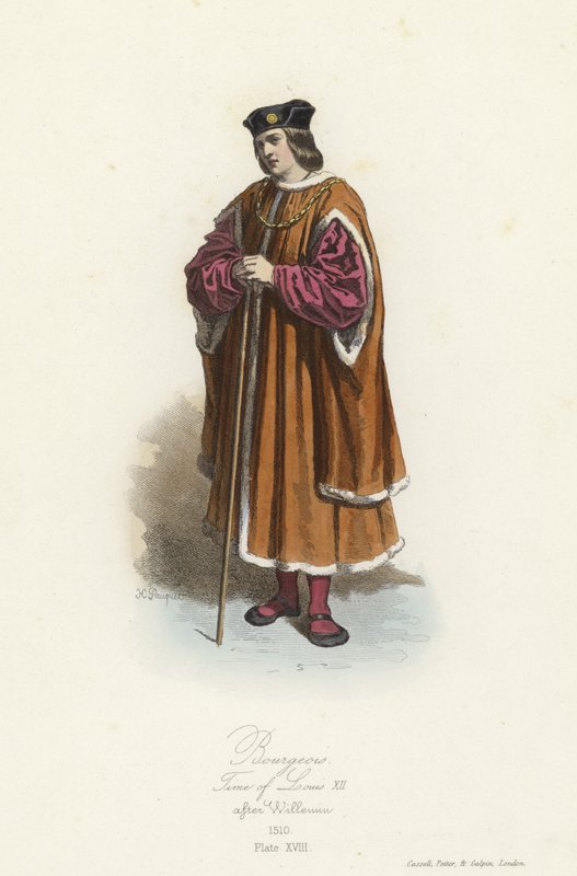 Costume borghese, regno di Luigi XII di Francia da French School