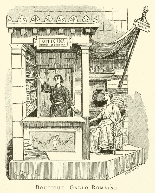 Boutique Gallo-Romaine (incisione) da French School