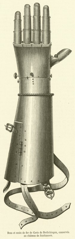 Braccio e mano di ferro di Goetz di Berlichingen, conservati al castello di Jaxthausen da French School
