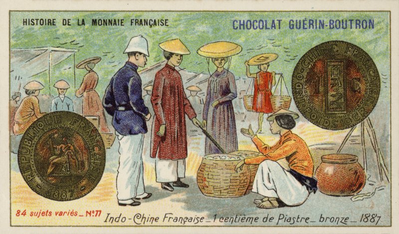 Bronzo 1 centesimo di una piastra, Indocina francese da French School