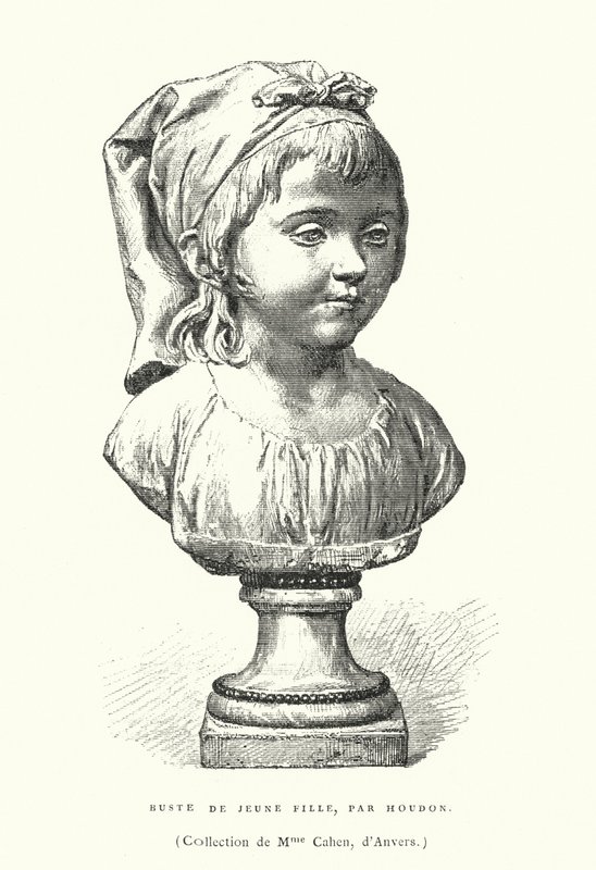 Busto di una giovane ragazza, dello scultore francese Jean-Antoine Houdon, fine XVIII o inizio XIX secolo da French School