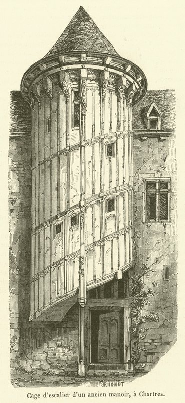 Scala di un antico maniero, a Chartres da French School