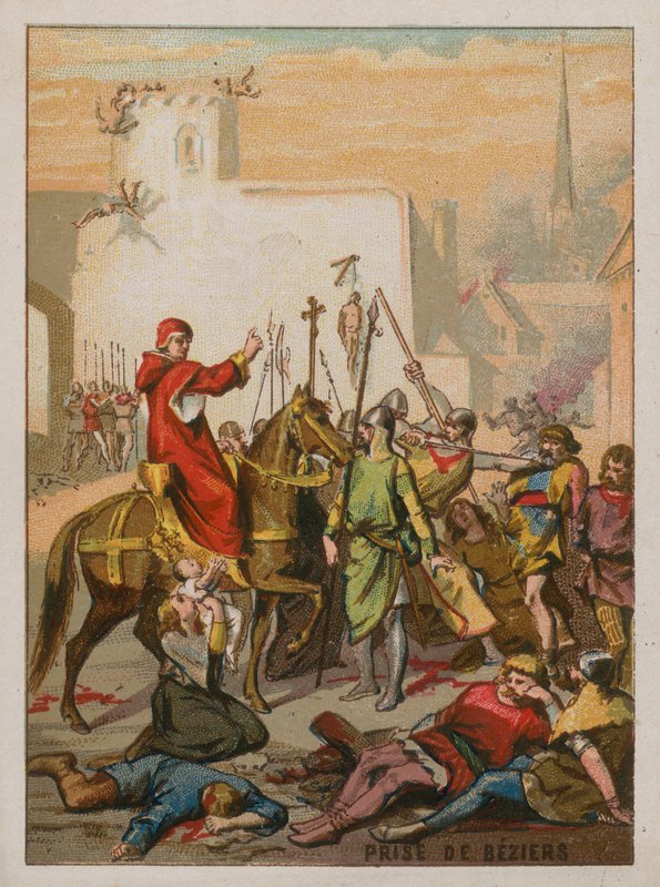 Cattura di Béziers da parte dei Crociati nel 1209 da French School