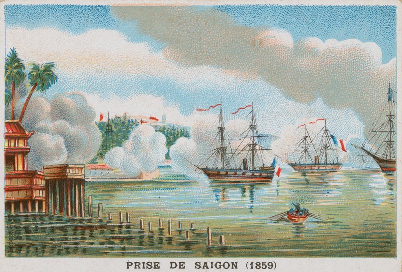 Cattura di Saigon da parte dei francesi, 1859 da French School