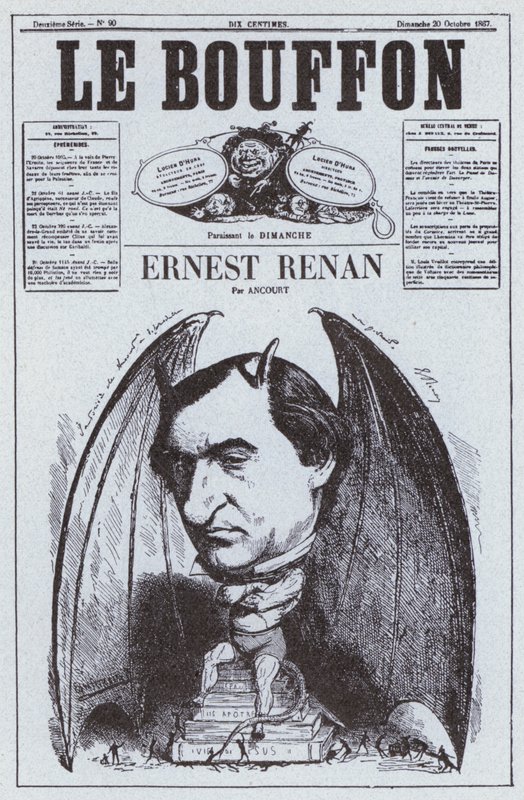 Caricatura del filosofo francese Ernest Renan da French School