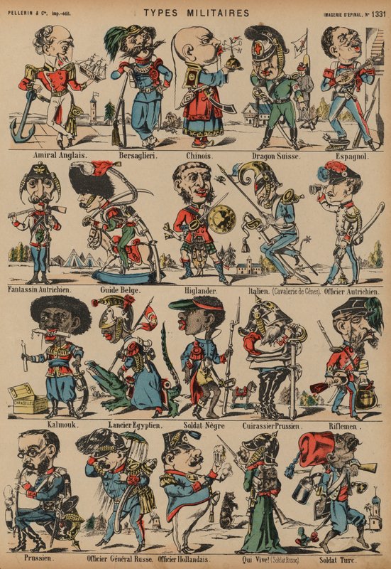 Caricature di figure militari da French School