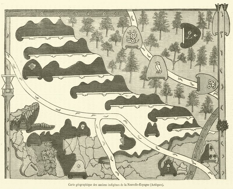 Carta geografica degli antichi indigeni della Nuova Spagna, Aztechi da French School