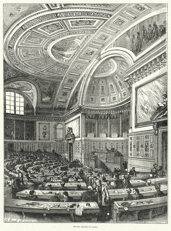 Chambre des Pairs, camera alta del parlamento francese dal 1814 fino alla sua abolizione dopo la Rivoluzione del 1848 da French School