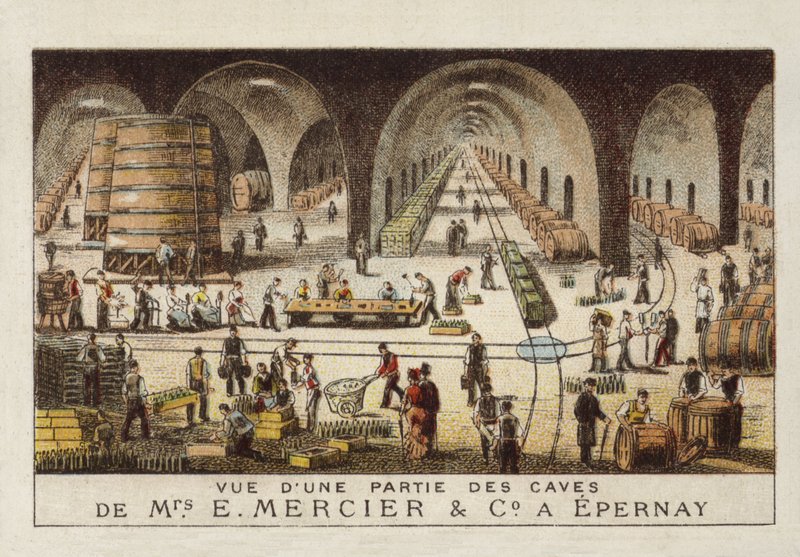 Cantine di Champagne di E Mercier & Co, Epernay, Francia da French School