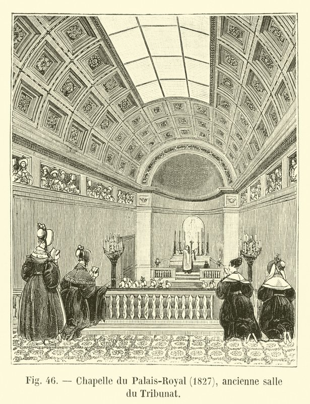 Cappella del Palais-Royal, 1827, antica sala del Tribunato da French School