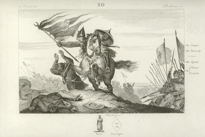 Carlo Martello alla battaglia di Tours, 732 da French School