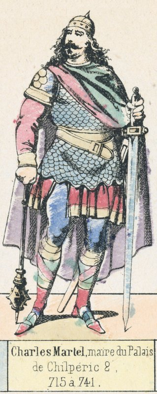 Carlo Martello, maggiordomo del Palazzo, di Chilperico II, 715 a 741 da French School