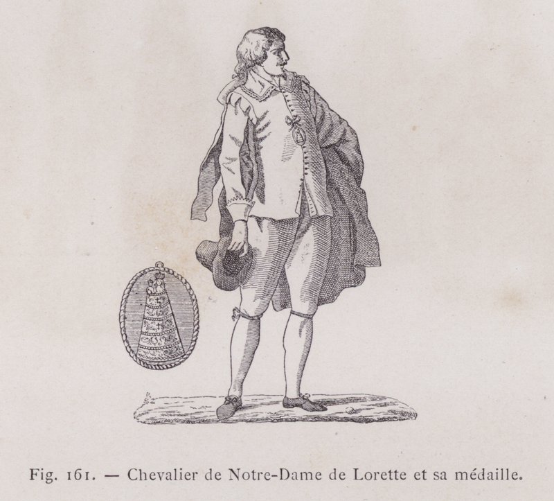 Cavaliere di Nostra Signora di Loreto e la sua medaglia (incisione) da French School