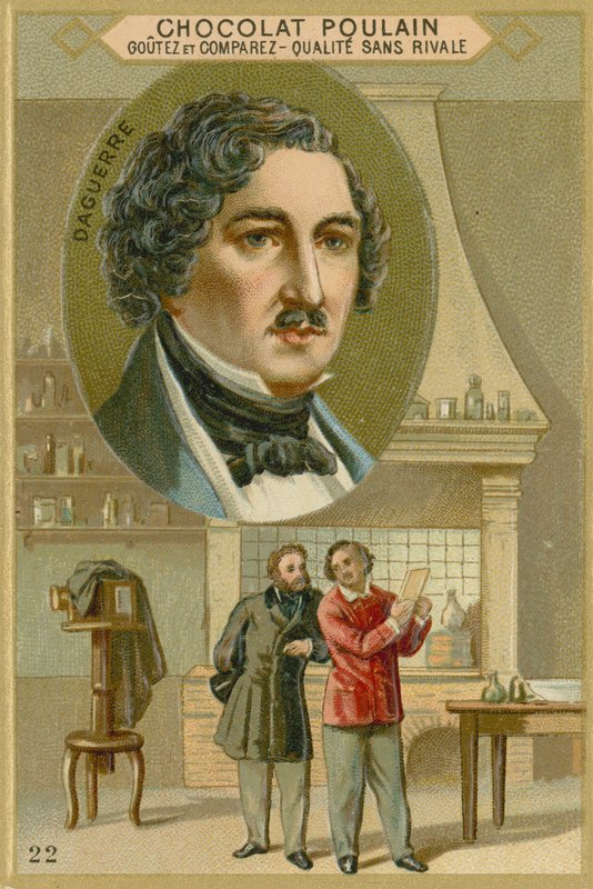 Carta commerciale di Chocolat Poulain, Louis Daguerre da French School