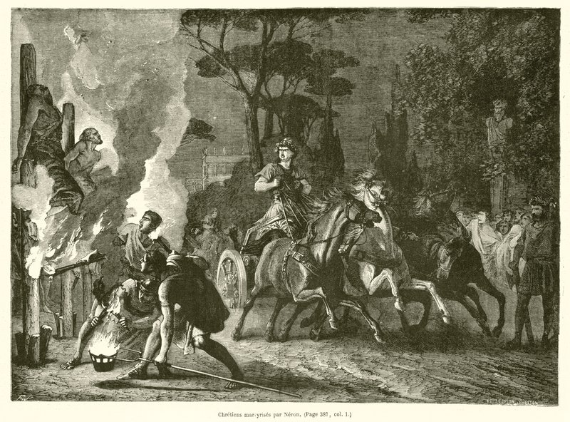Cristiani sposati da Nerone (incisione) da French School