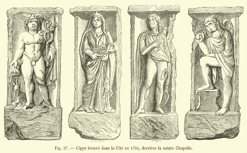 Cippo trovato nella Cité nel 1784, dietro la Sainte-Chapelle da French School