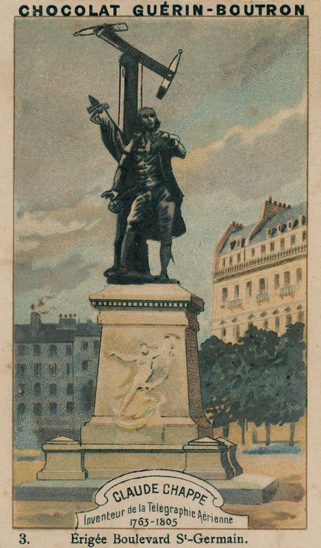 Claude Chappe, Inventore del Telegrafo Aereo, 1763-1805, eretta Boulevard St-Germain da French School