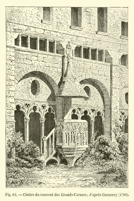 Chiostro del convento dei Grands-Carmes; secondo Garnerey, 1780 da French School
