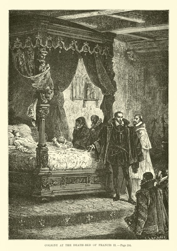 Coligny al letto di morte di Francesco II da French School