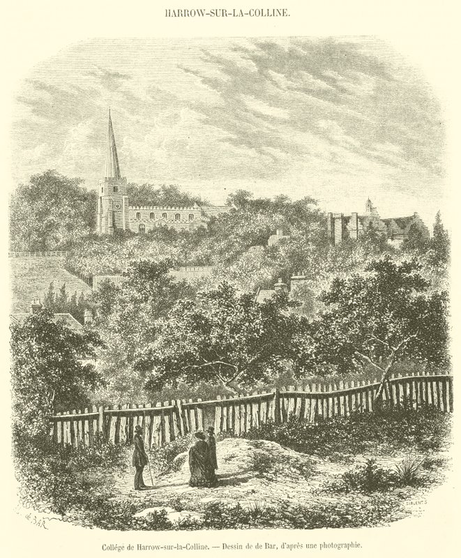 Collegio di Harrow-on-the-Hill (incisione) da French School