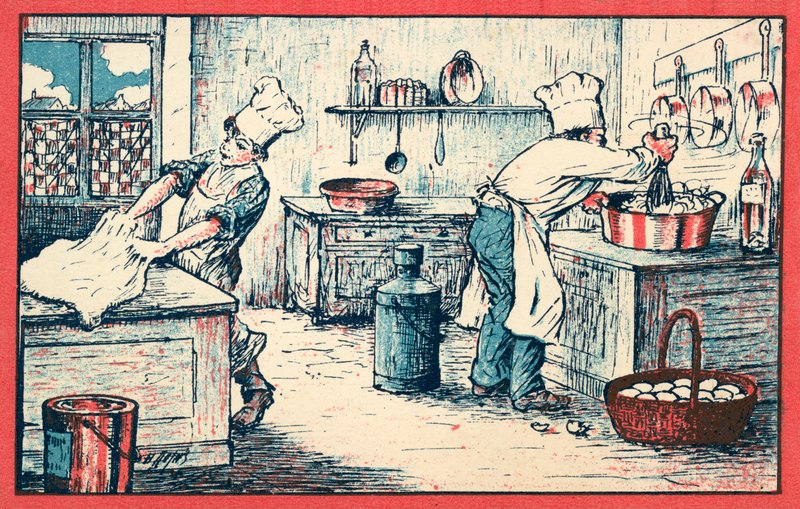 Cuochi che lavorano in cucina da French School