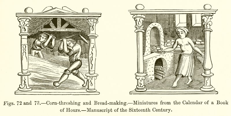 Trebbia del grano e panificazione da French School
