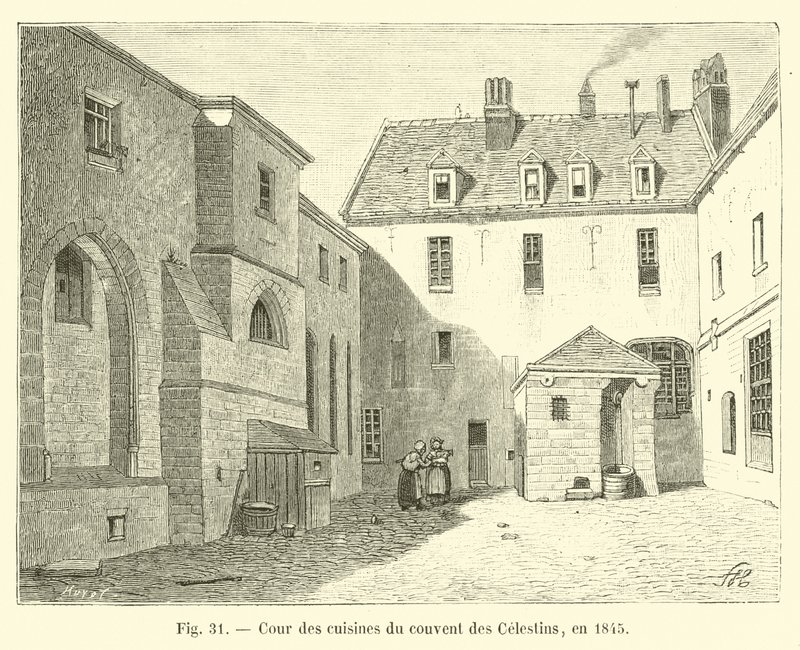 Corte delle cucine del convento dei Celestini, nel 1845 da French School