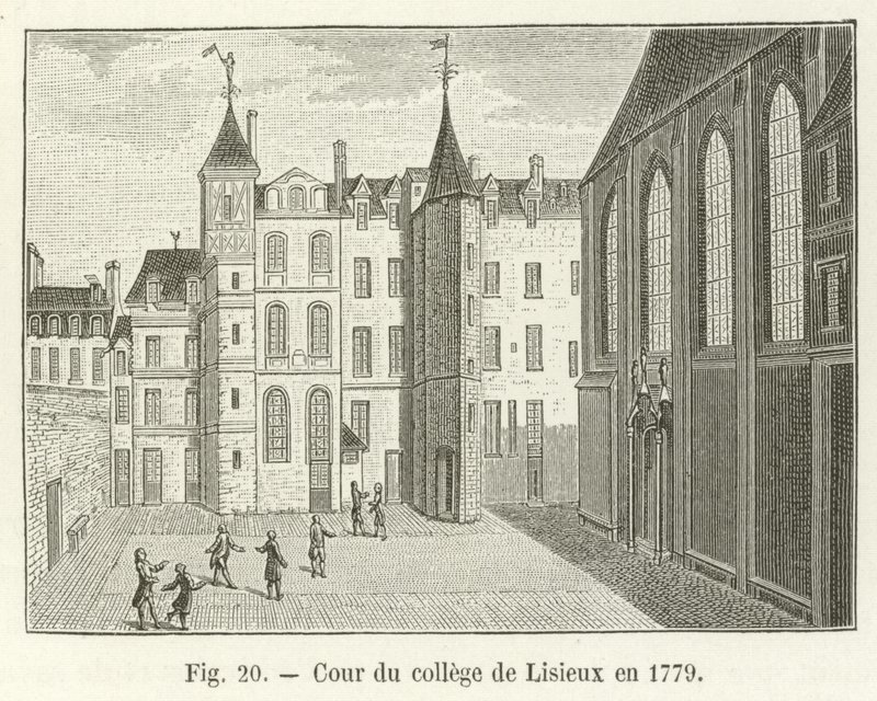 Cortile del collegio di Lisieux nel 1779 da French School