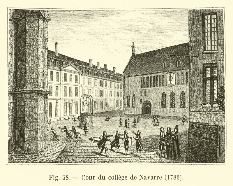Cortile del collegio di Navarre, 1780 da French School
