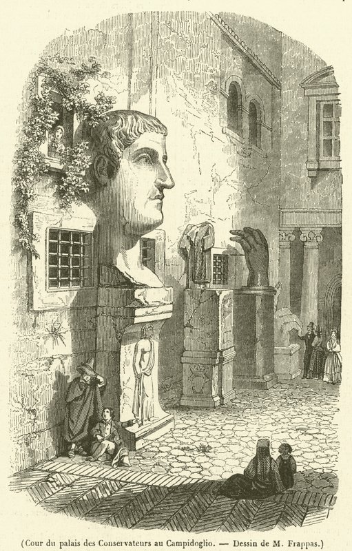 Corte del palazzo dei Conservatori al Campidoglio da French School