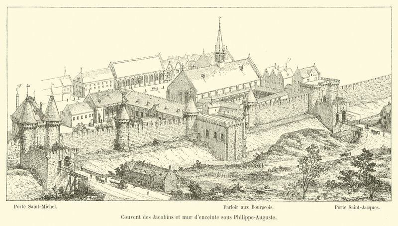 Convento dei Giacobini e muro di cinta sotto Filippo Augusto da French School