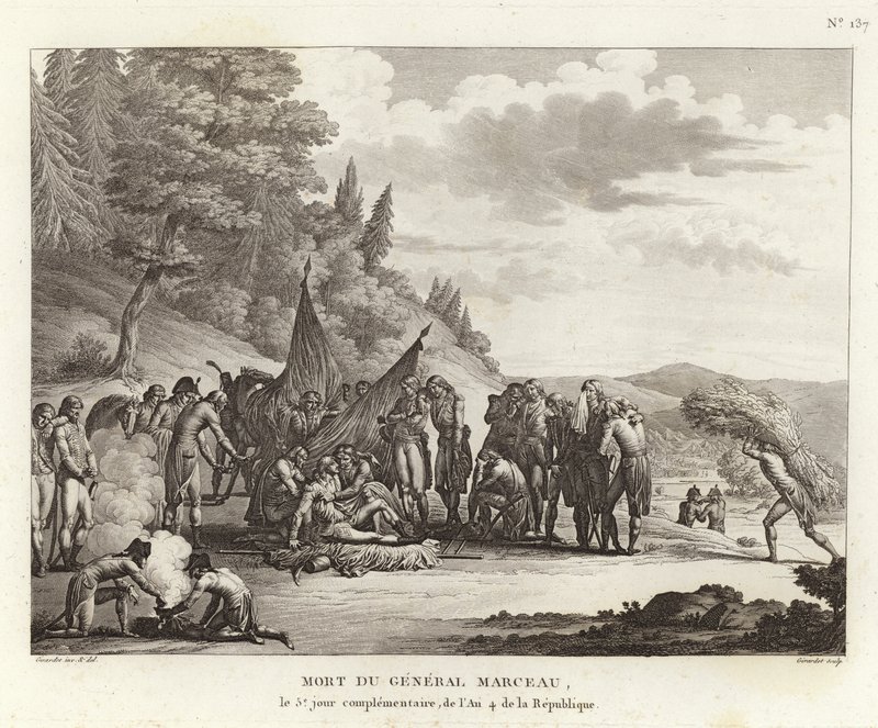 Morte del generale François Séverin Marceau-Desgraviers da French School