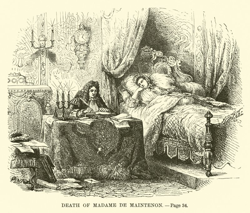Morte di Madame de Maintenon da French School