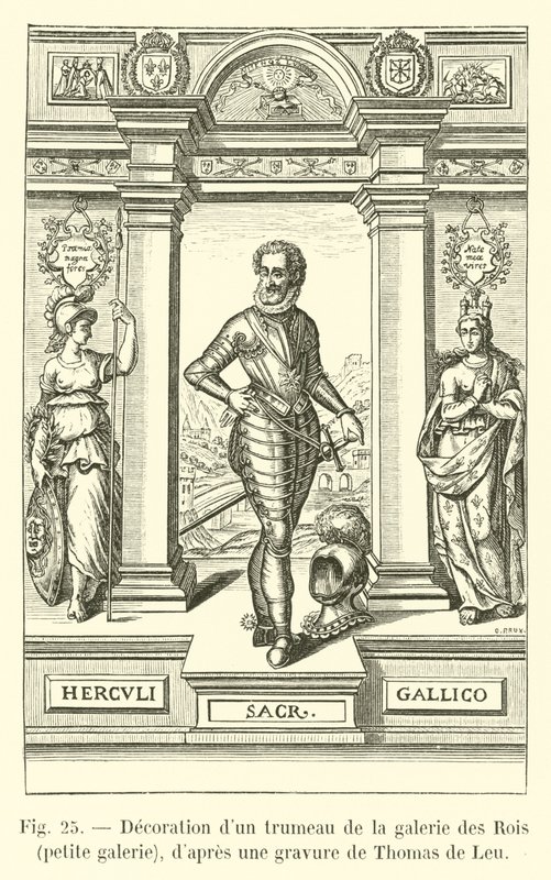 Decorazione di un trumeau della galleria dei Re, piccola galleria, secondo un