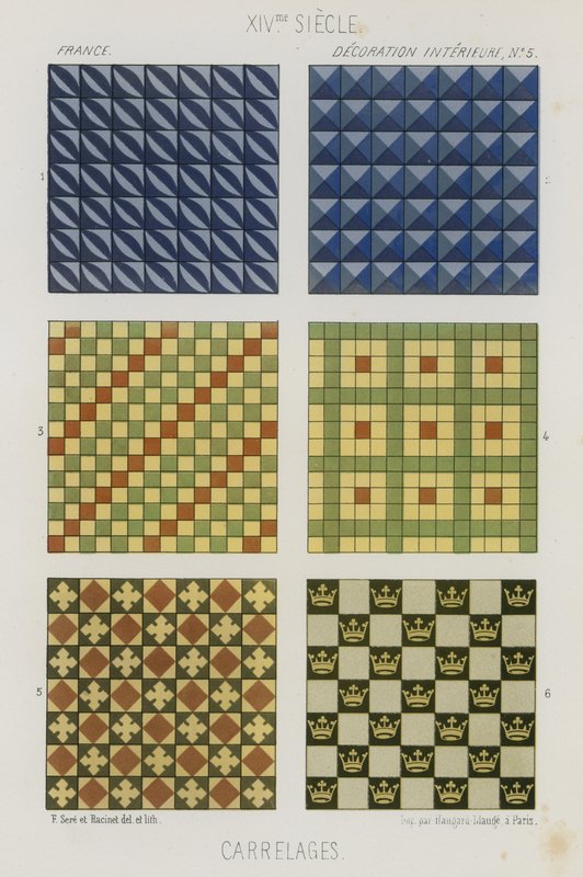 Piastrelle decorative del XIV secolo da French School