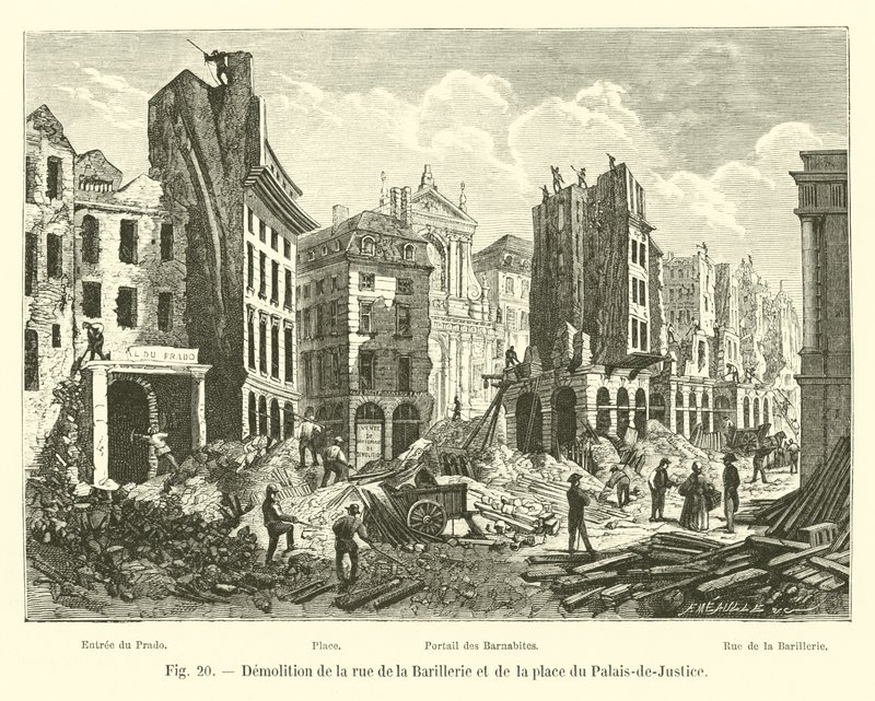 Demolizione della rue de la Barillerie e della place du Palais-de-Justice da French School