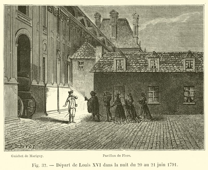 Partenza di Luigi XVI nella notte tra il 20 e il 21 giugno 1791 da French School
