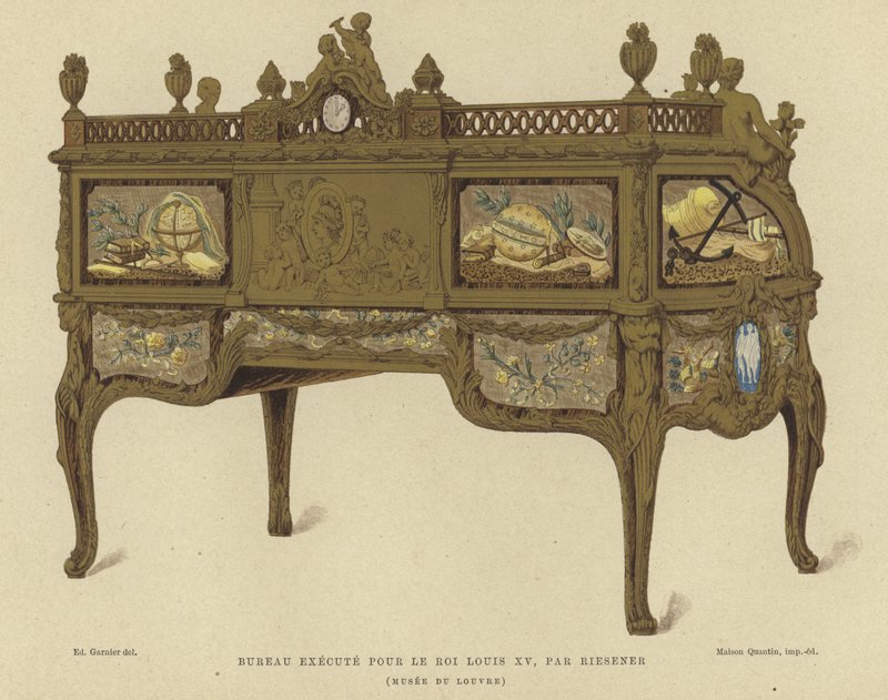 Scrivania realizzata per il re Luigi XV di Francia da Jean Henri Riesener, XVIII secolo da French School