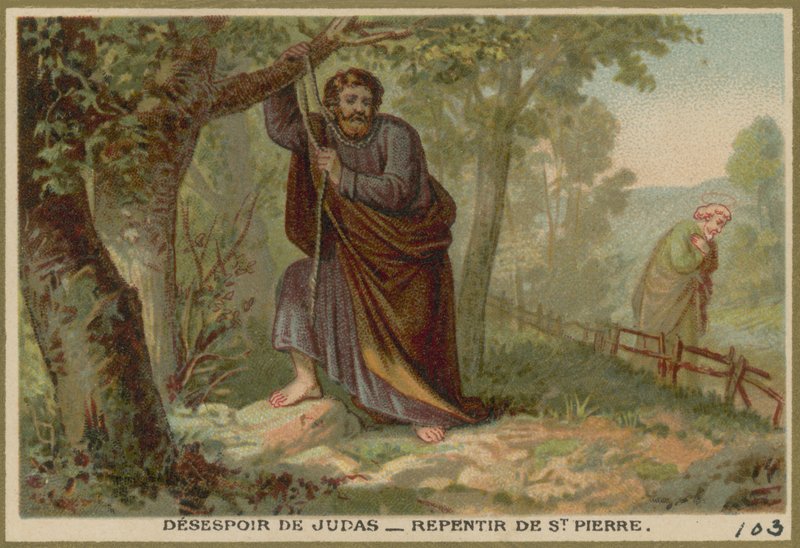 Disperazione di Giuda - Pentimento di San Pietro da French School