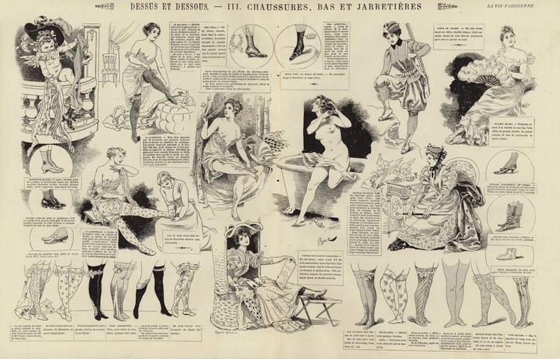 Dessus et dessous, Chaussures, bas et jarretieres (incisione) da French School