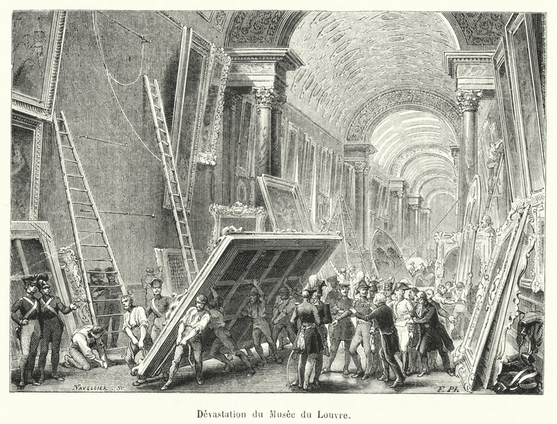 Devastazione del Museo del Louvre da French School