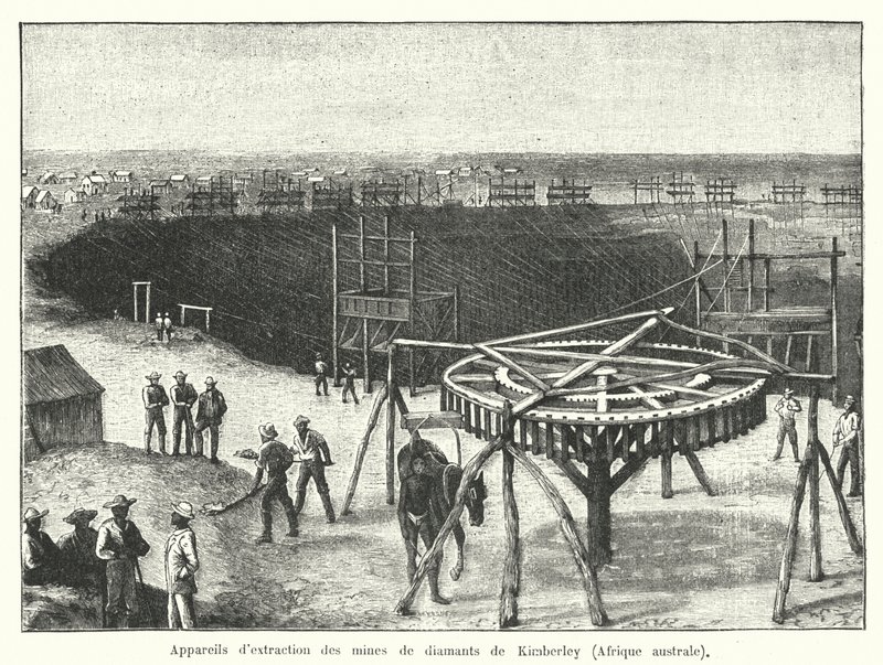 Miniere di diamanti di Kimberley, Capo di Buona Speranza, Sudafrica da French School