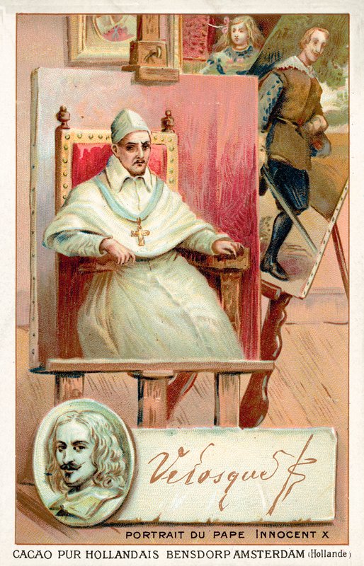 Diego Velasquez, pittore spagnolo, e ritratto di Papa Innocenzo X da French School