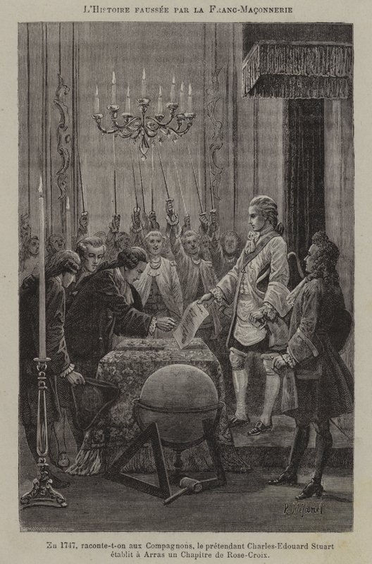 Distorsione della storia da parte dei massoni: il presunto stabilimento di un capitolo dei Rosacroce da parte del pretendente Carlo Edoardo Stuart ad Arras nel 1747 da French School