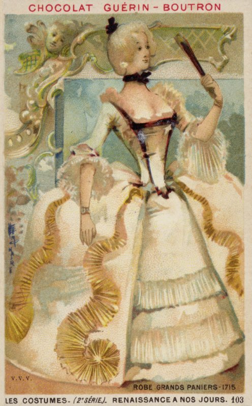 Abito con grandi panier, 1715 da French School