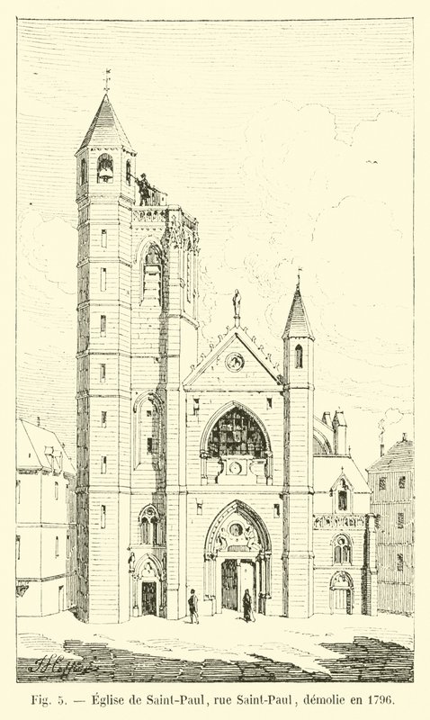 Chiesa di Saint-Paul, rue Saint-Paul, demolita nel 1796 da French School