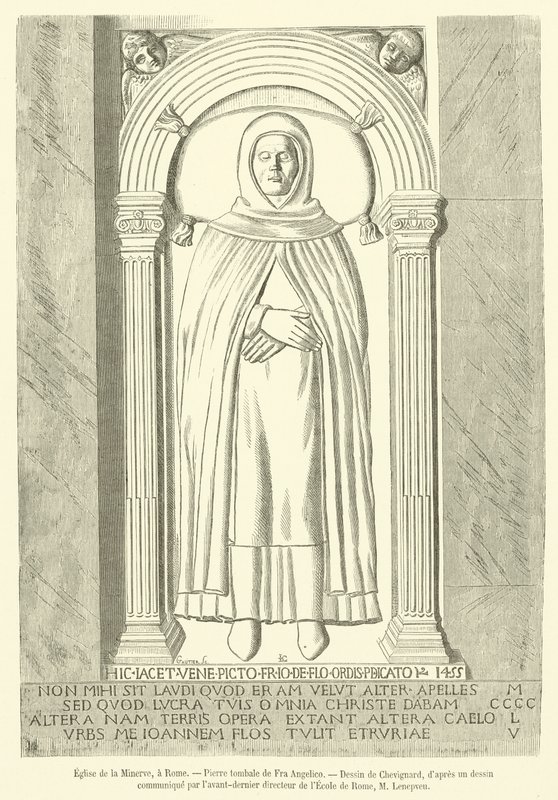 Chiesa di Santa Maria sopra Minerva, a Roma, Pietra tombale di Fra Angelico da French School